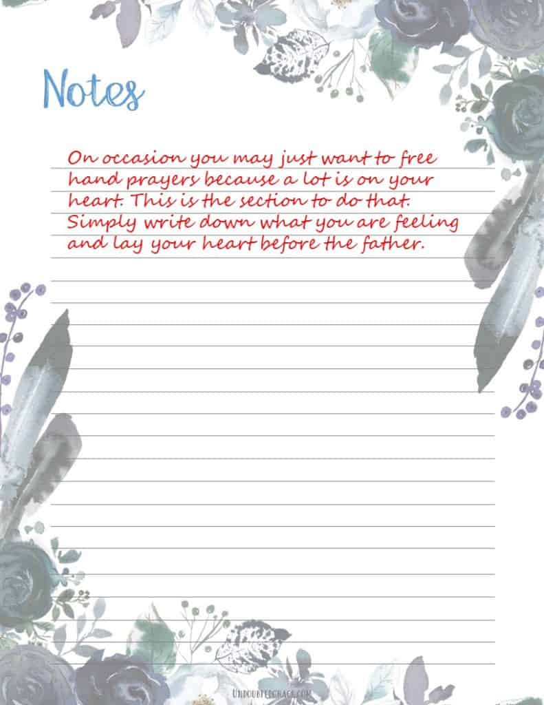 prayer journal printables