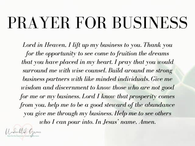 prayers for businesses success