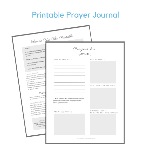 prayer journal ideas