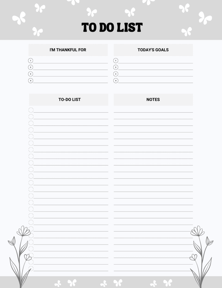24 Simple FREE To do list Printable Templates | Undoubted Grace