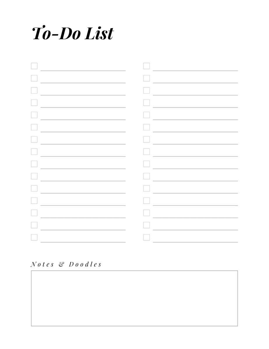 24 Simple FREE To do list Printable Templates | Undoubted Grace