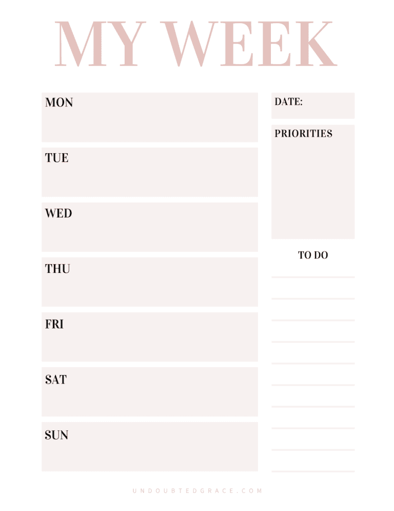 24 Simple FREE To do list Printable Templates | Undoubted Grace