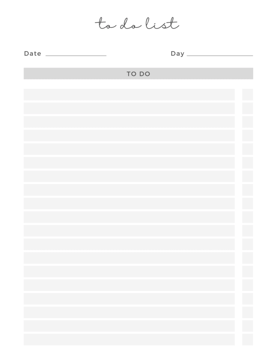 24 Simple FREE To do list Printable Templates | Undoubted Grace