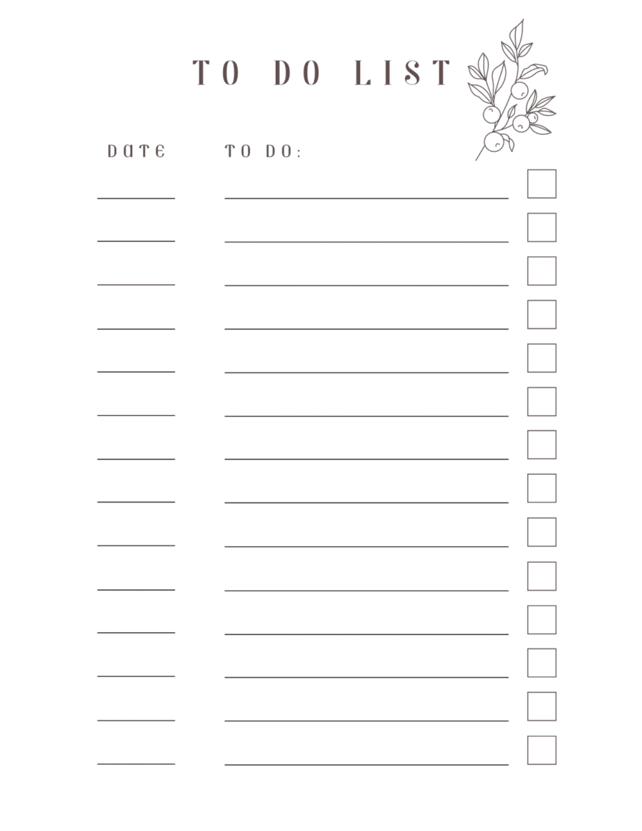 24 Simple FREE To do list Printable Templates | Undoubted Grace