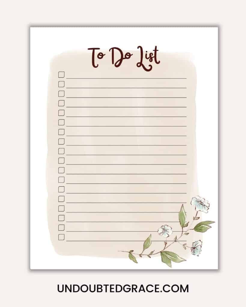 girlie to do list template