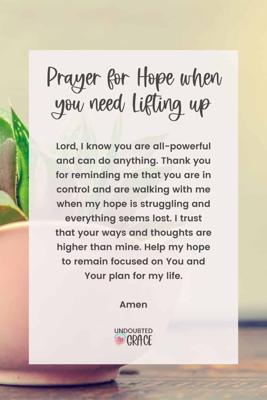 3 Empowering Prayers for Hope in Difficult Times | Undoubted Grace