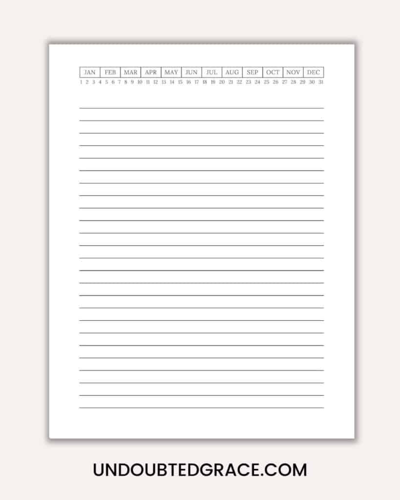 simple printable journal page for adults