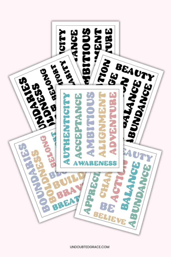 Printable Words for Vision Board